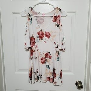 Floral Cold Shoulder Blouse